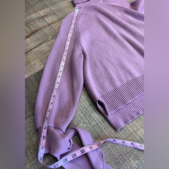 Zara Mauve Turtleneck Sweater with Tie Sleeves - Picture 9 of 10